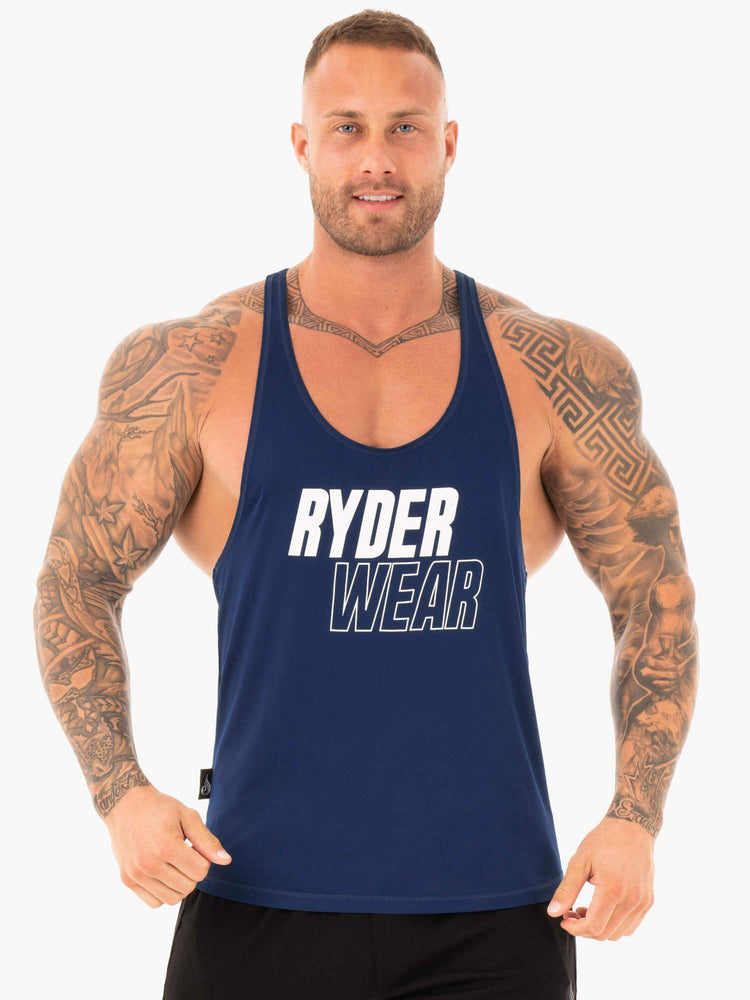 Tank Top Ryderwear Lift T-Back Stringer Hombre Azul Marino | FUNDS5328