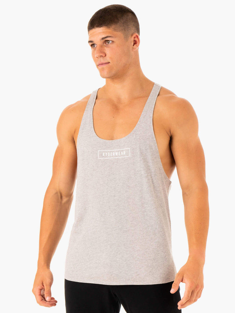 Tank Top Ryderwear Recharge Stringer T-Back Hombre Grises | EIUBJ4801