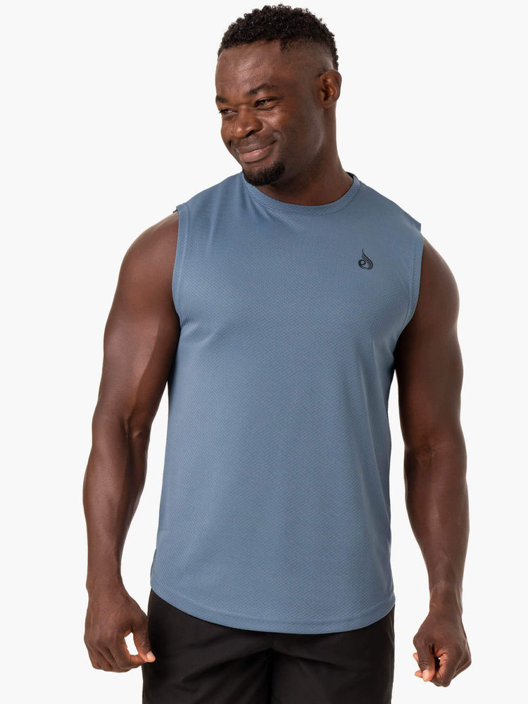 Tank Top Ryderwear Reflex Mesh Baller Hombre Azules | YRWMX7629