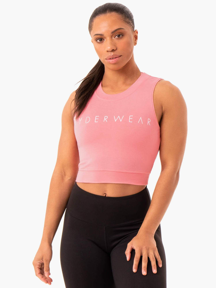 Tops Ryderwear Motion Crop Mujer Rosas | FCDVW4632