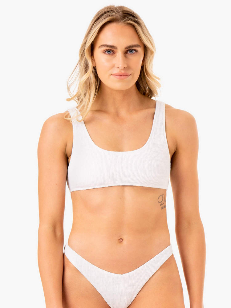 Tops Ryderwear Paradise Scoop Bikini Mujer Blancos | UWIMN2147
